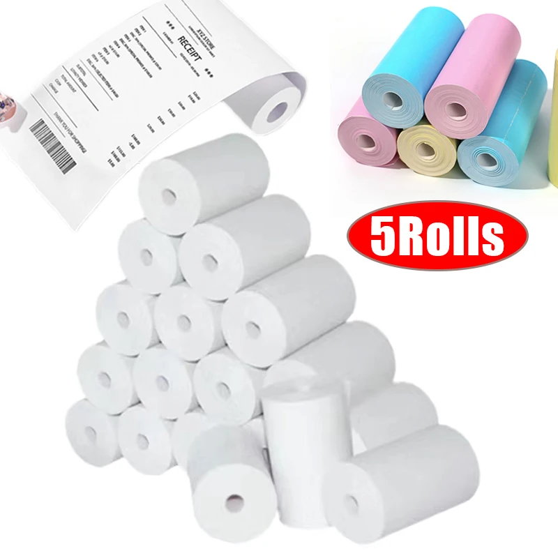 Papel adhesivo térmico para impresora fotográfica PeriPage A6, A8, P1, 57x30MM, 5/1 rollos