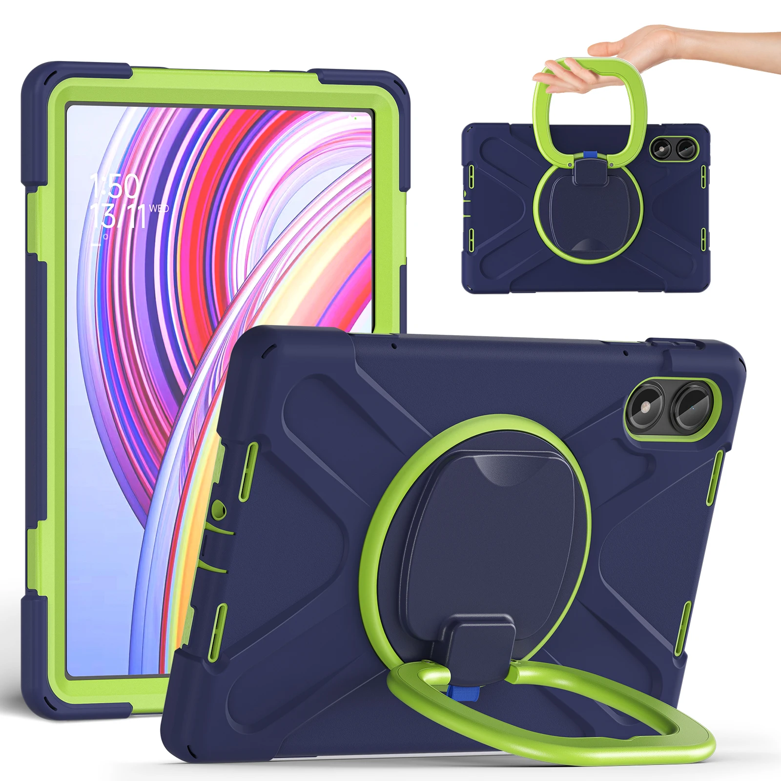 Funda resistente giratoria 360 Universal para Xiaomi Poco Pad Redmi Pad Pro 2024 cubierta de soporte híbrido de 12,1 pulgadas con mango divertido