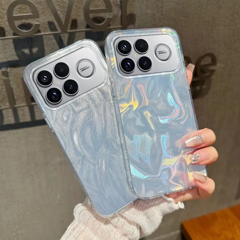 Funda rígida de lujo con gradiente plateado láser para Xiaomi Redmi K90 Pro Max RedmiK90 Pro Max ProMax PC, funda trasera de TPU para teléfono - imagen 4