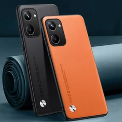 Funda de cuero PU de lujo para Realme 10 4G, funda trasera de silicona mate a prueba de golpes, funda de teléfono de protección completa para Realme10 4G