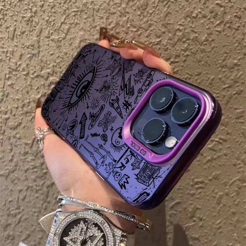 Diseño de gafas de sol estilo IMD funda de teléfono plateada para iPhone 17 fundas iPhone 16 Pro Max XS 16E 15 14 13 12 11 7 8 Plus 17 Air Cover - imagen 5