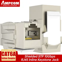 AMPCOM Acoplador Keystone RJ45 CAT6A Blindado Zinc