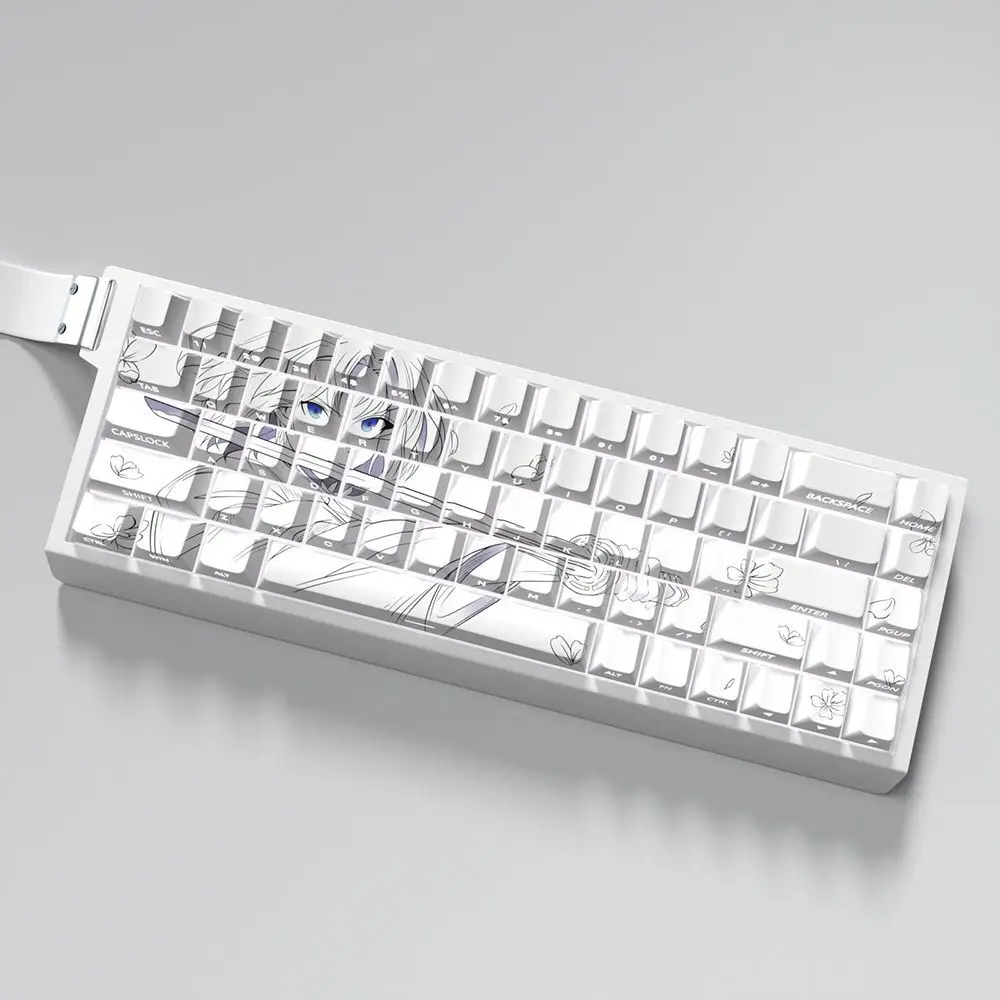 Teclas SHI de 73 teclas, juego de teclas de Anime Cherry PBT, teclas translúcidas laterales grabadas para teclado mecánico 61/65/68ND63Ace60made68 - imagen 3
