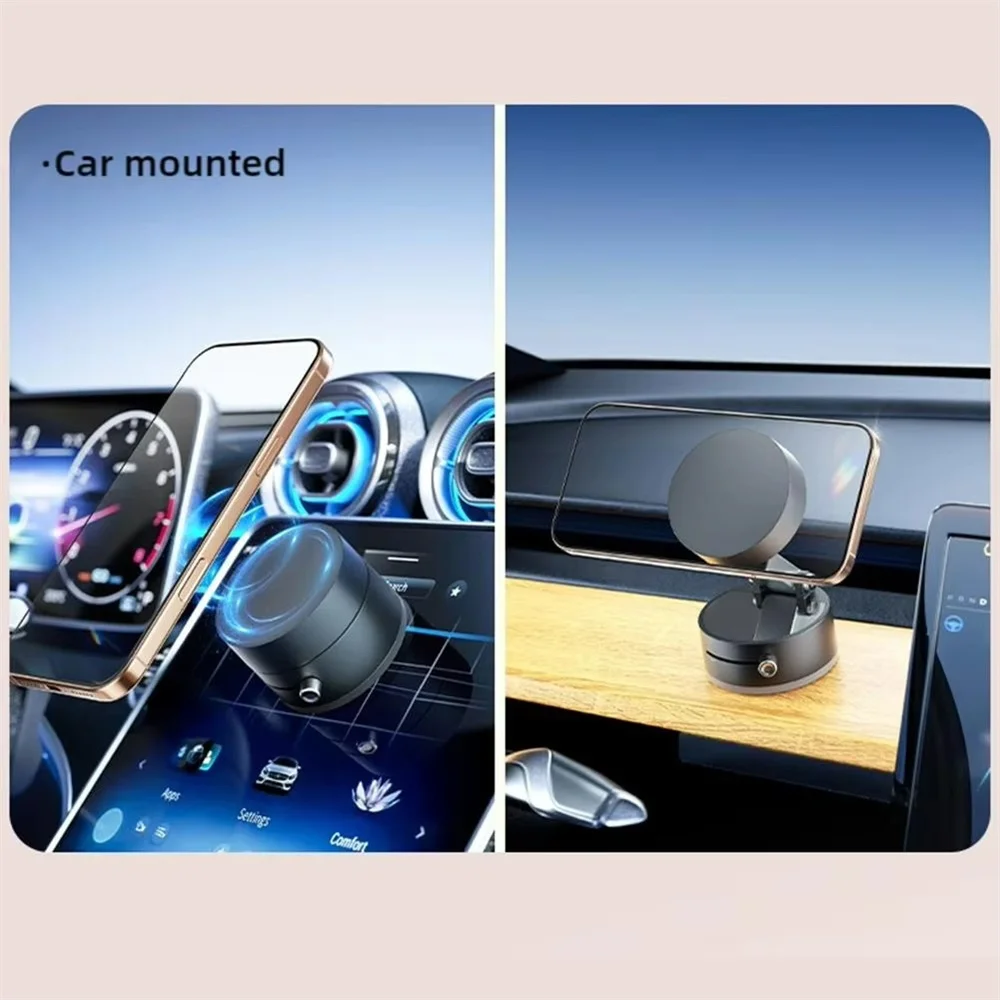 360 °   Soporte magnético para teléfono con ventosa de doble cara, soporte para salpicadero de coche, soporte para teléfono plegable de escritorio - imagen 3