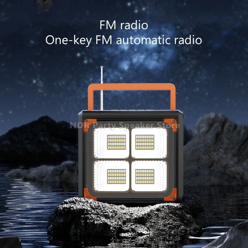 Luz de emergencia, iluminación Solar portátil, altavoces Bluetooth, Subwoofer, patio al aire libre, lámpara de Camping para el hogar, Audio multifuncional - imagen 3