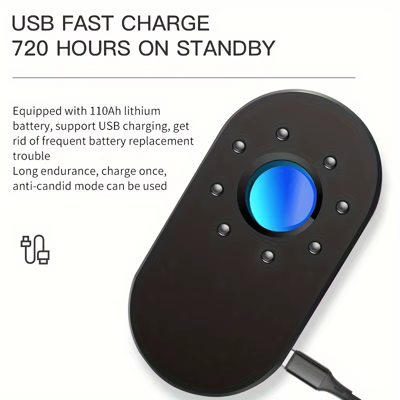 Detector de cámara para cámara oculta, localizador de detección de lente oculta portátil para Hotel, protección de seguridad antiespionaje, Detector candido - imagen 4