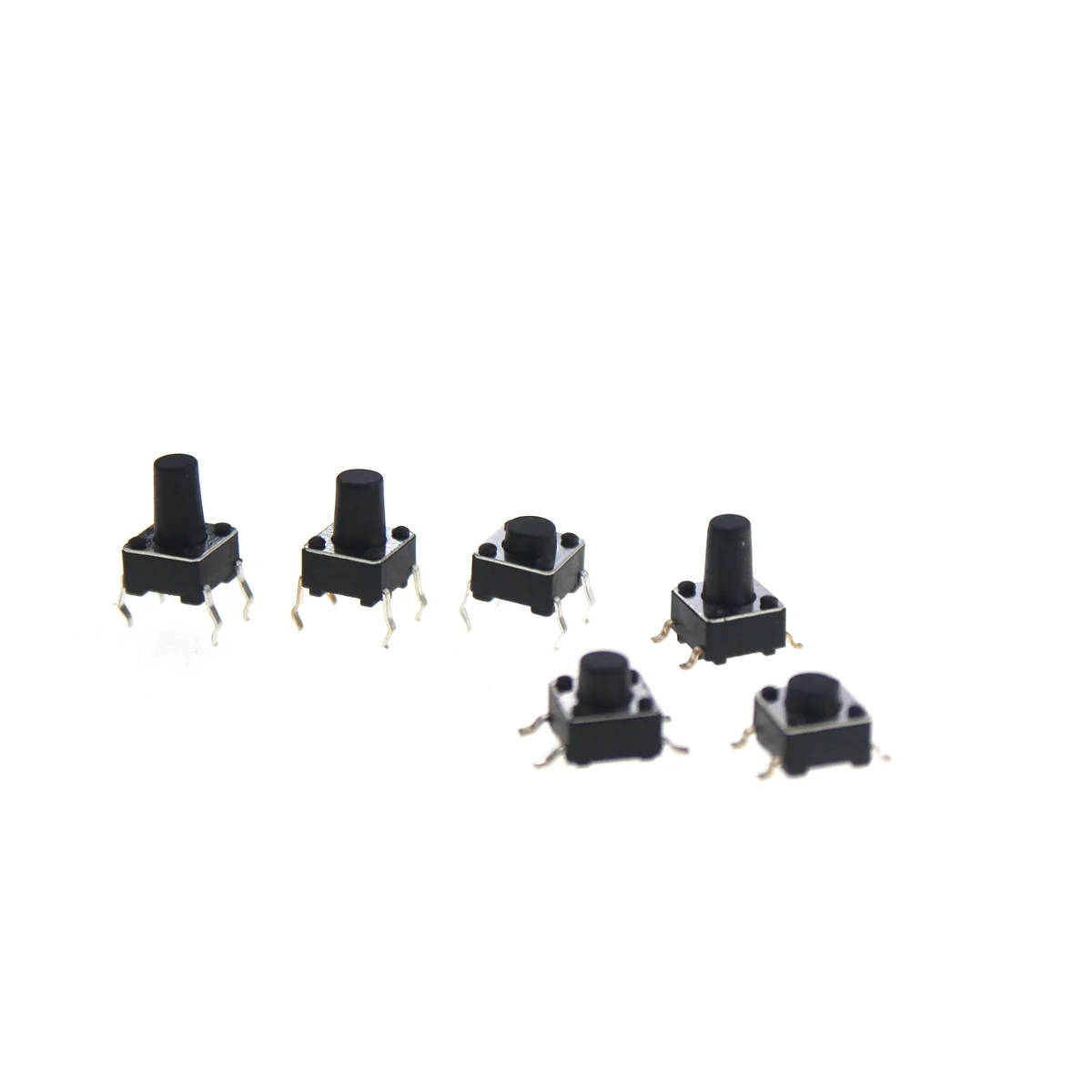 100 Uds 6X6X6 interruptor de botón táctil 6X6X7 6X6X8 6X6X4,3/5/6/7/7,3/8/9,5/10/11/12/13/14MM interruptor de botón 4 pines - imagen 4