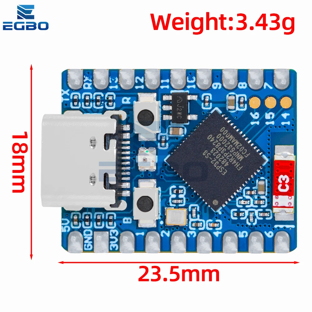 Mini Placa de desarrollo ESP32-S3-Zero, WiFi, Bluetooth, tamaño Ultra pequeño, ESP32, C3, S3, ESP 32 - imagen 3