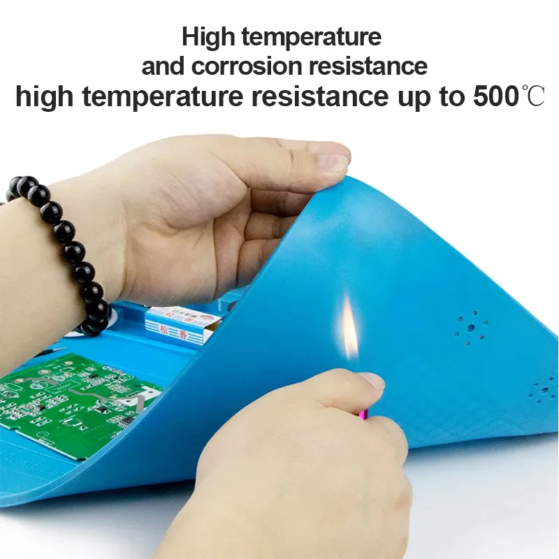 Almohadilla de reparación de trabajo multifunción para mantenimiento de teléfonos móviles, resistencia a altas temperaturas, aislamiento magnético, estera de soldadura BGA - imagen 3