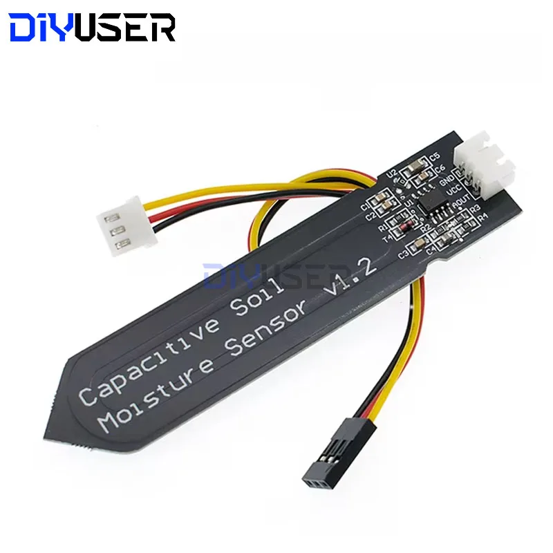 DIYUSER sensor capacitivo de humedad del suelo resistente a la corrosión cable de amplio voltaje Sensor capacitivo analógico de humedad del suelo V1.2 - imagen 4