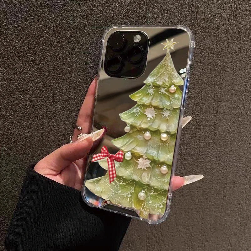 Funda de teléfono acrílica con diseño de árbol de Navidad de cristal para iPhone 17 16 15 14 13 12 11 Pro Max XS X XR 7 8 Plus - imagen 5