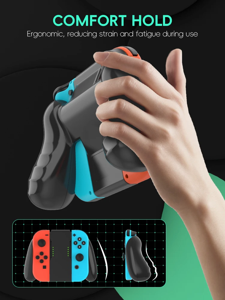DATA FROG 3 uds soporte Joy-con izquierdo + derecho para Nintendo Switch controlador soporte para Nintendo Switch OLED accesorios de juego - imagen 4