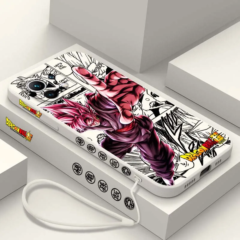 D-Dragon Ball Son Goku Manga funda para Xiaomi Mi 17 15 14 13 12 11 9 13T 12T Lite Pro Max 5G funda de teléfono con cuerda izquierda líquida - imagen 5