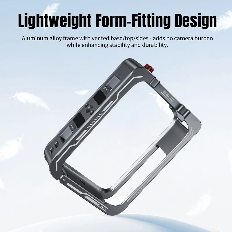 Funda protectora de aluminio para cámara DJI Osmo 360, marco de Metal, jaula para conejos con zapata fría, hilos de 1/4 "para accesorio DJI Osmo 360 - imagen 5