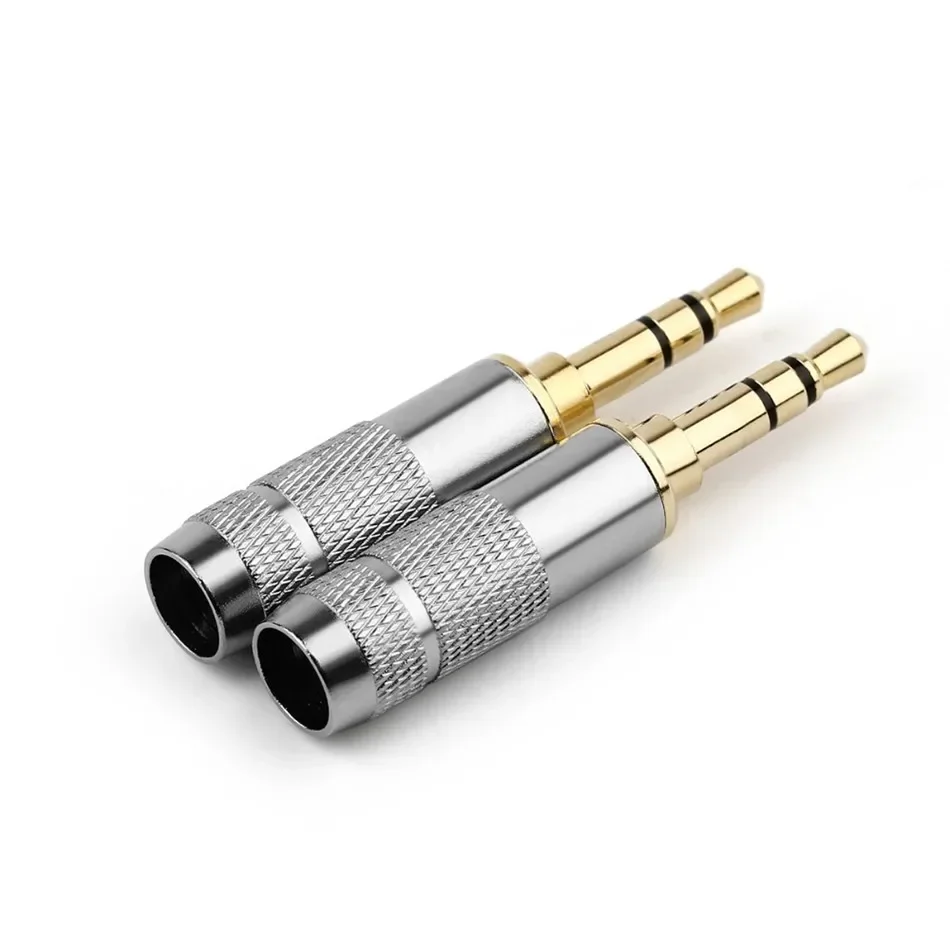 DIY 3,5mm Jack Audio enchufe 3 4 polos conector de auriculares para soldar auriculares Hifi Cable de actualización 3,5 Conector chapado en oro - imagen 3