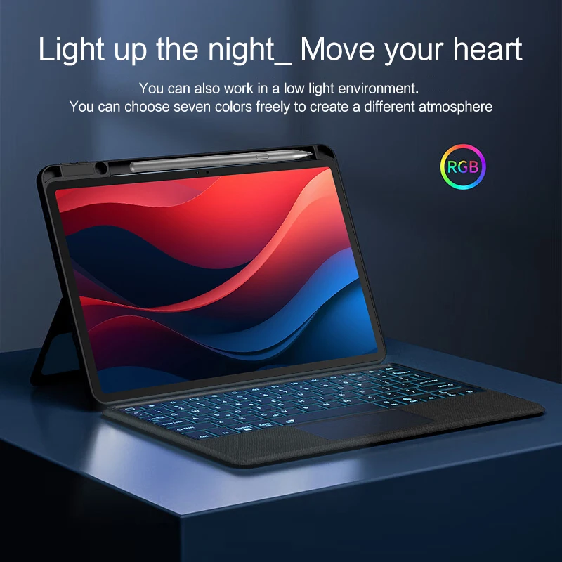 Teclado táctil AJIUYU para Lenovo Xiaoxin Pad 2024 11 TB-331FC funda Tab M11 TB-330FU 11 pulgadas cubierta de teclado mágico desmontable - imagen 4