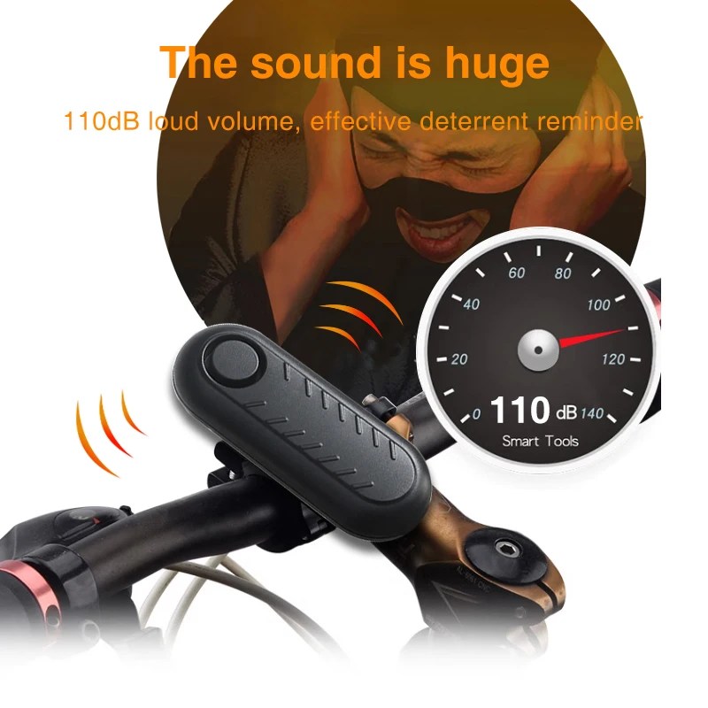 Alarma inalámbrica para bicicleta, alarma antirrobo con vibración para bicicleta, alerta impermeable para motocicleta, Control remoto, seguridad antirrobo, sonido de 110dB - imagen 4