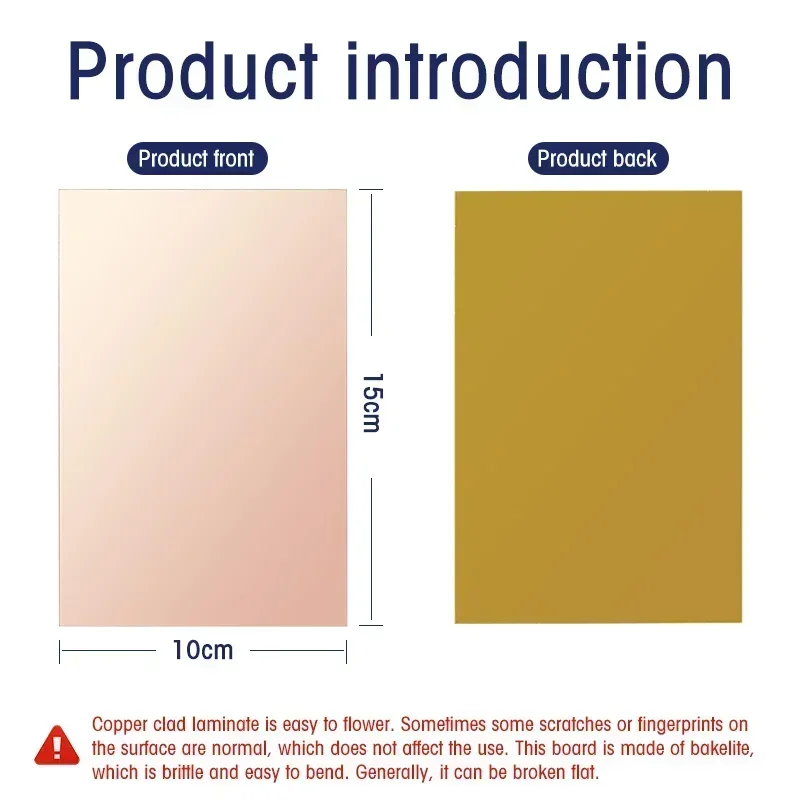 5 uds/10 Uds 10x15 FR4 tablero de fibra de vidrio 10*15cm PCB placa prototipo de un solo lado Diy placa de circuito impreso laminado Kit electrónico - imagen 2