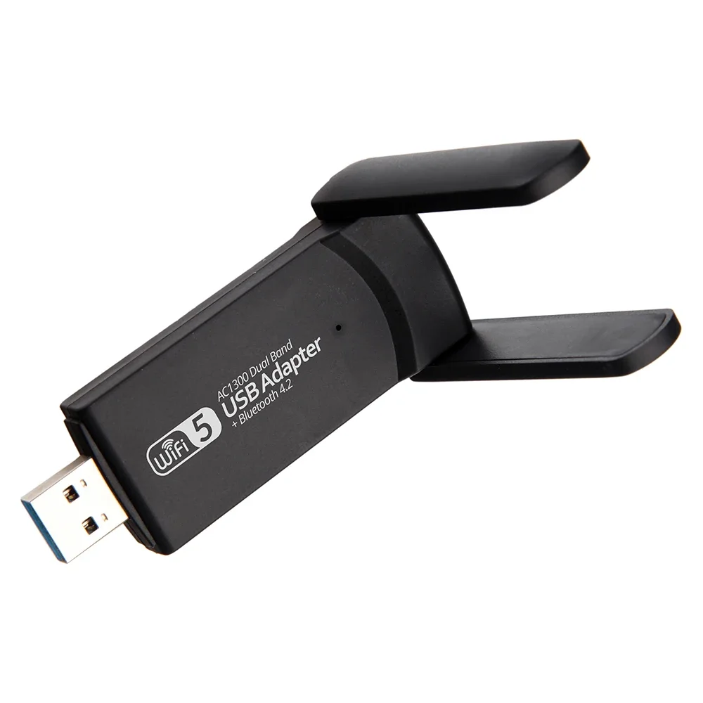 Adaptador BT 4,2 WiFi USB 3,0 de doble banda 2,4 GHz y 5GHz 1300Mbps Wifi Usb para PC de escritorio portátil tarjeta de red receptor inalámbrico - imagen 3