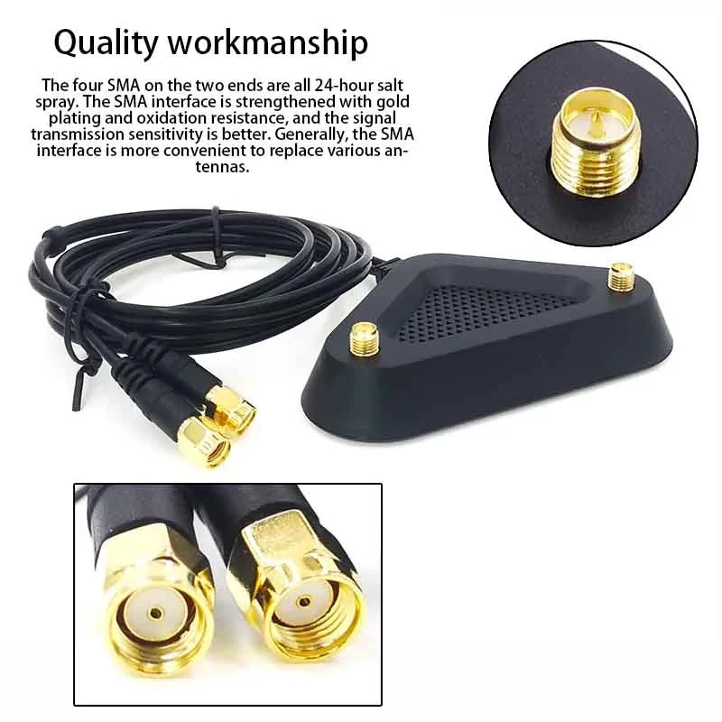 Base de antena de doble banda 2,4G/5G con Cable de extensión para tarjeta de red inalámbrica de enrutador Wifi, conector adaptador de succión magnética - imagen 5