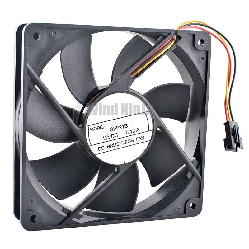 Ventilador de refrigeración SFF12B para chasis, fuente de alimentación de CPU, 12cm, 120mm, 120x120x25mm, DC12V, 0.13A, 3 pines, 1500rpm