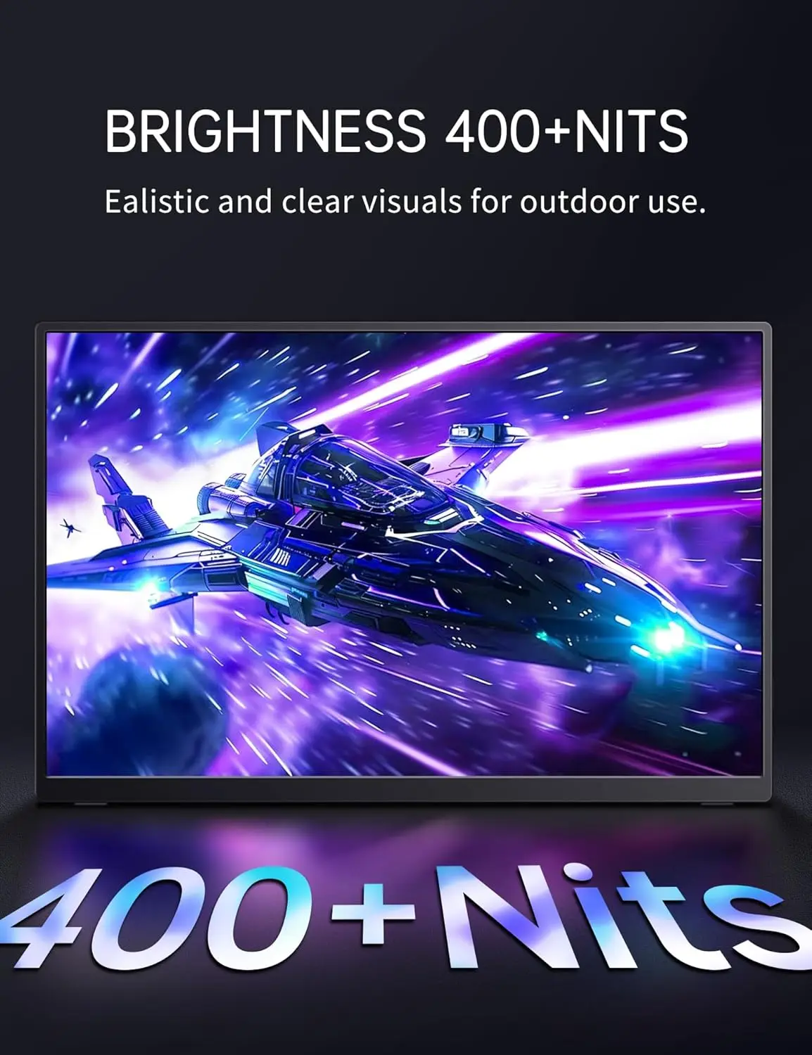 UPERFECT 2K 144Hz Monitor para juegos Pantalla portátil de 16" 100% sRGB con HDMI USB C HDR Freesync para PS5 Steam Deck Switch XBOX Laptop PC Mac iPhone HUAWEI Phone Extender segunda pantalla - imagen 4