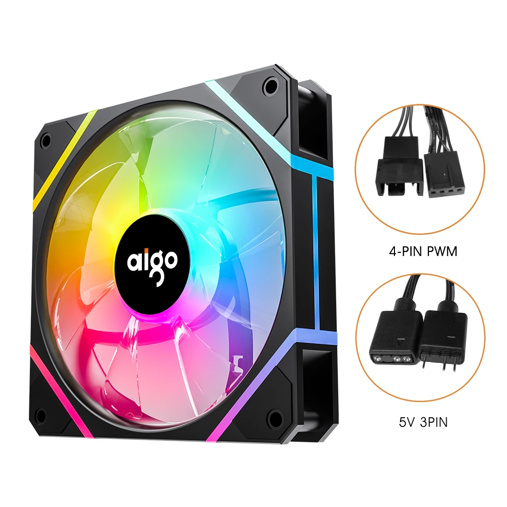 Go AM12PRO-Ventilador RGB de 120mm para Pc, Ventilador de carcasa de ordenador, PWM, 12cm, CPU blanca, Enfriador de agua, ARGB silencioso - imagen 2