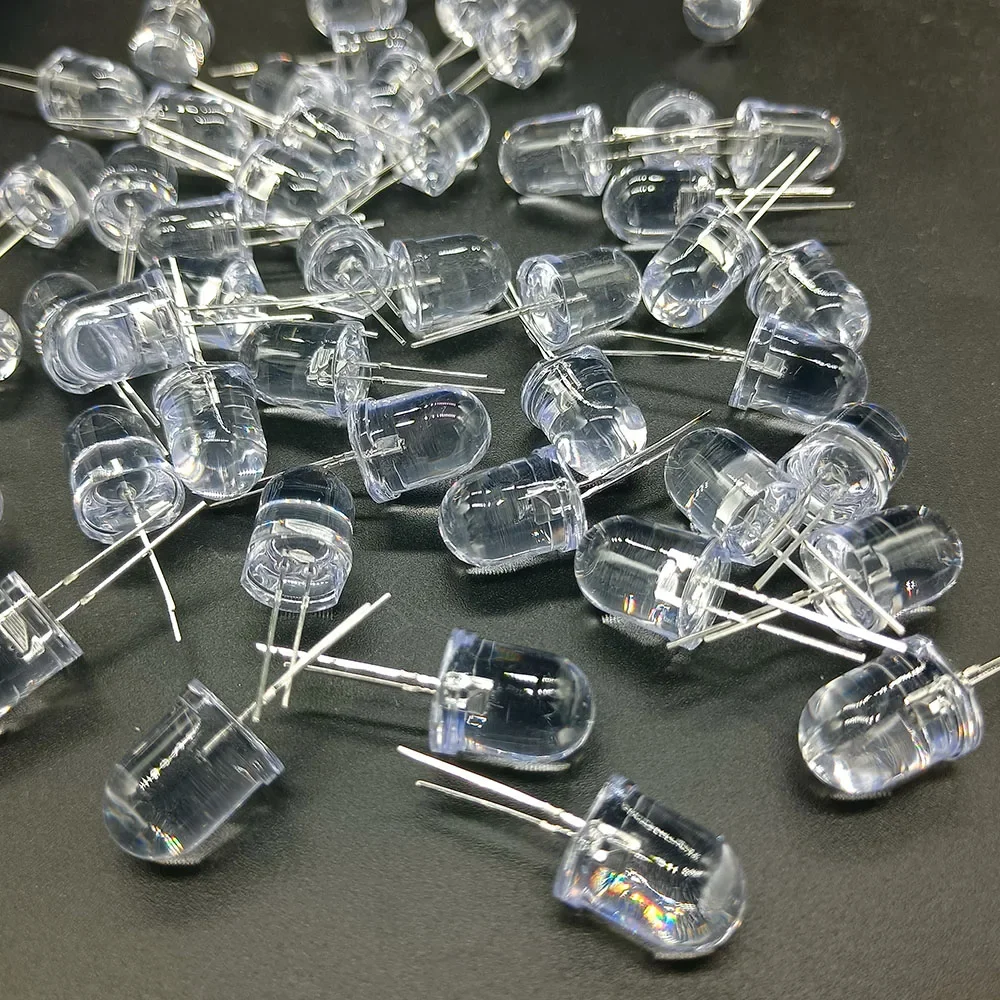 100 Uds F10 10mm LED 5 colores rojo azul amarillo verde blanco transparente 20mA 0,75 W lámpara de diodo emisor de luz LED redonda ultrabrillante - imagen 3