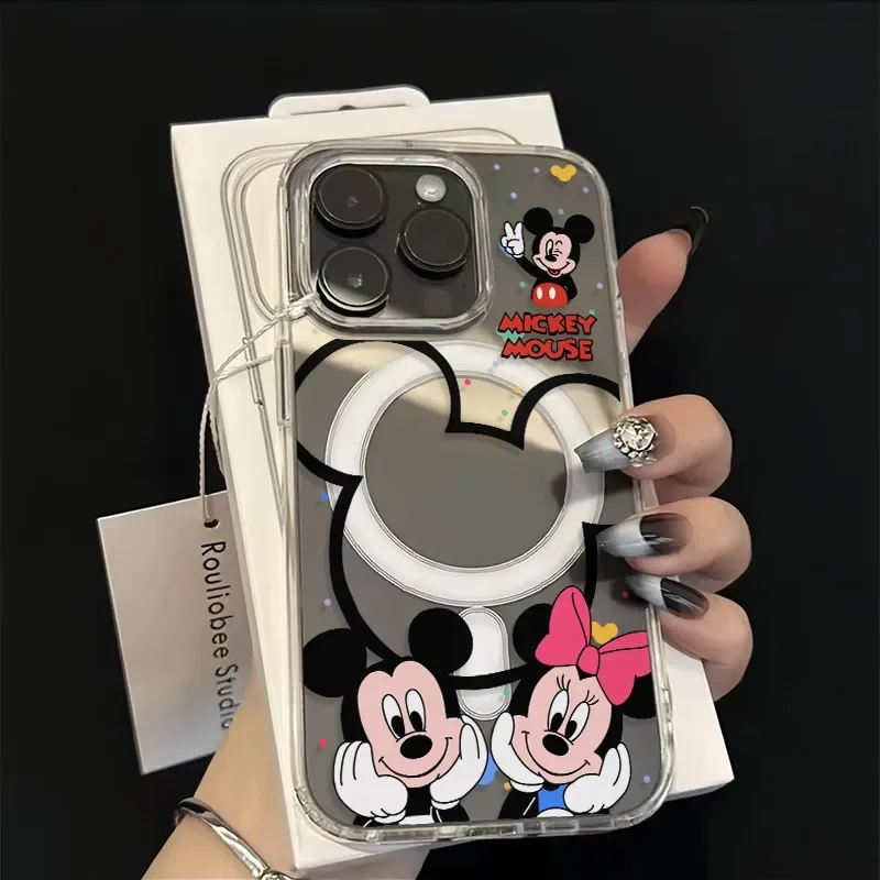 M-Mickey m-minnie Mouse para funda magnética Magsafe para iPhone 17 AIR 16 15 14 13 12 11 PRO MAX 16e MINI 16 PLUS Y2K - imagen 2