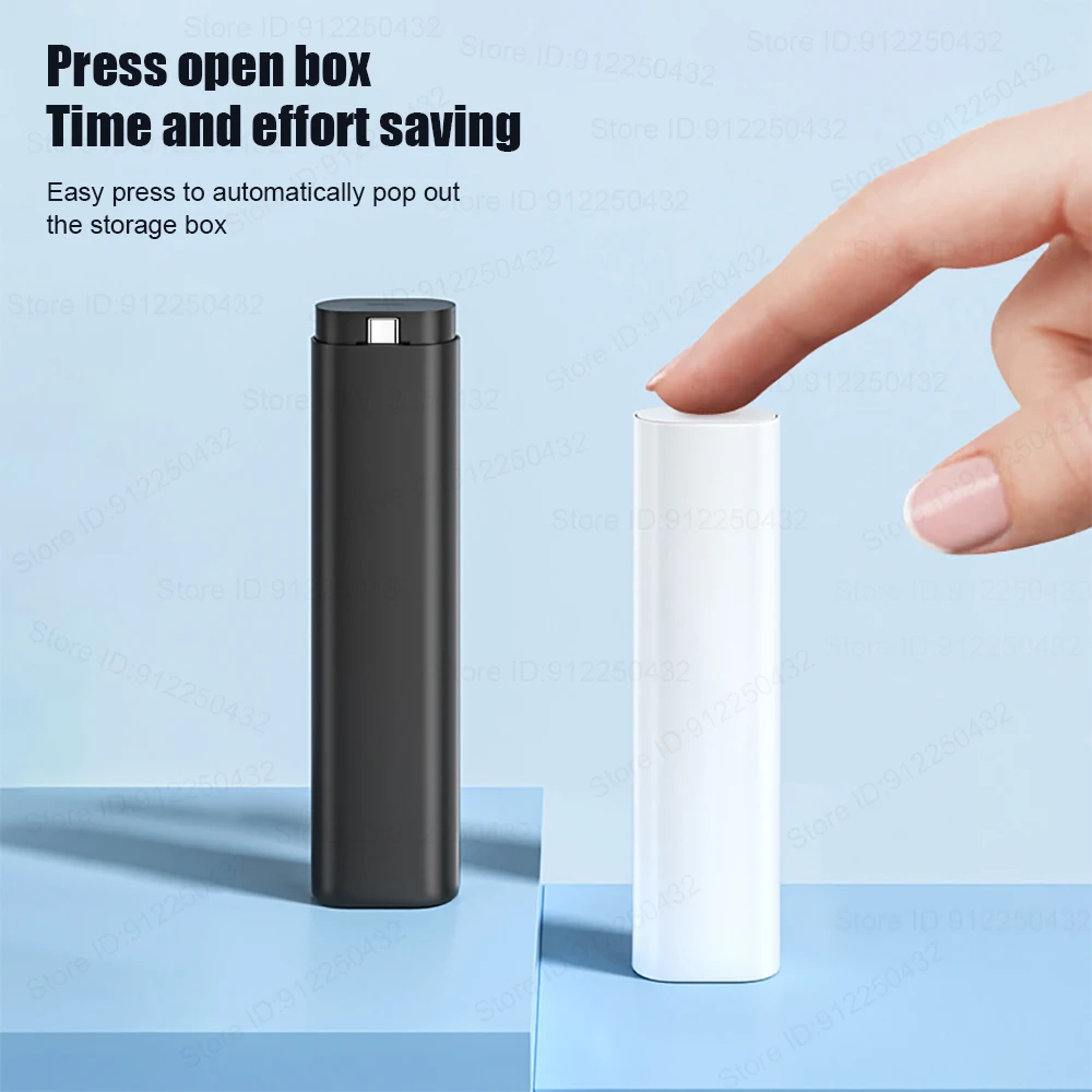 Cable de datos de carga rápida 5 en 1, estuche de carga USB Micro para adaptador de conversión de For iPhone, USB C a tipo C, caja de almacenamiento de tarjeta de Cable PD60W - imagen 4