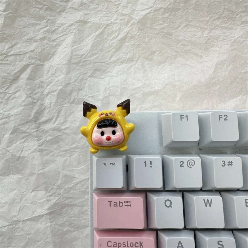 Lindo dibujo animado Pikachu Keycap DIY hecho a mano teclado mecánico personalizado Keycap chica regalo Ecs Keycap teclado Decoración - imagen 5