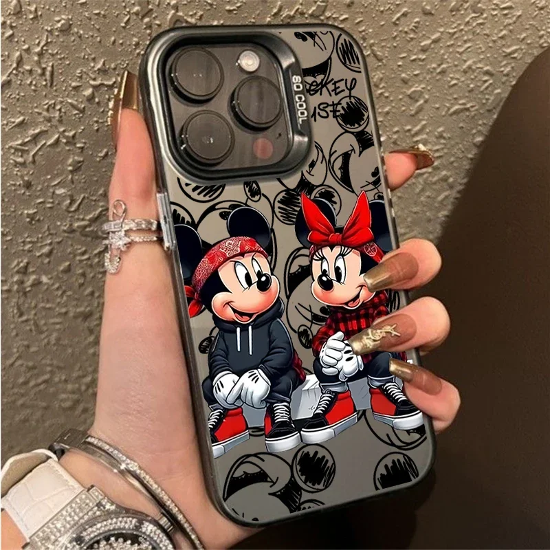Funda de moda Disney Mickey Minnie para Iphone 17Pro 17 Air 16e 16 15 14 13 12 11 Pro Max Plus cubierta dura galvanizada a prueba de golpes - imagen 5