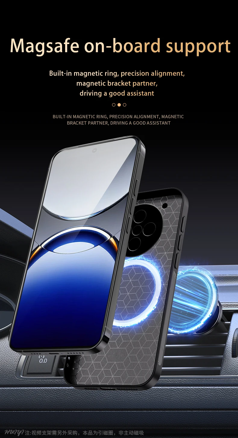 Funda de cuero para Oppo Find X8s + Plus 5G, soporte magnético para coche, funda dura de silicona con carga inalámbrica para teléfono OppoFindX8s + Plus PLB110 - imagen 5