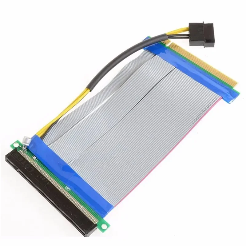 Tarjeta extensora vertical PCI-E x16 pcie pci Express Riser de 16X a 16x con adaptador de cable de cinta y alimentación Molex IDE de 20cm - imagen 3