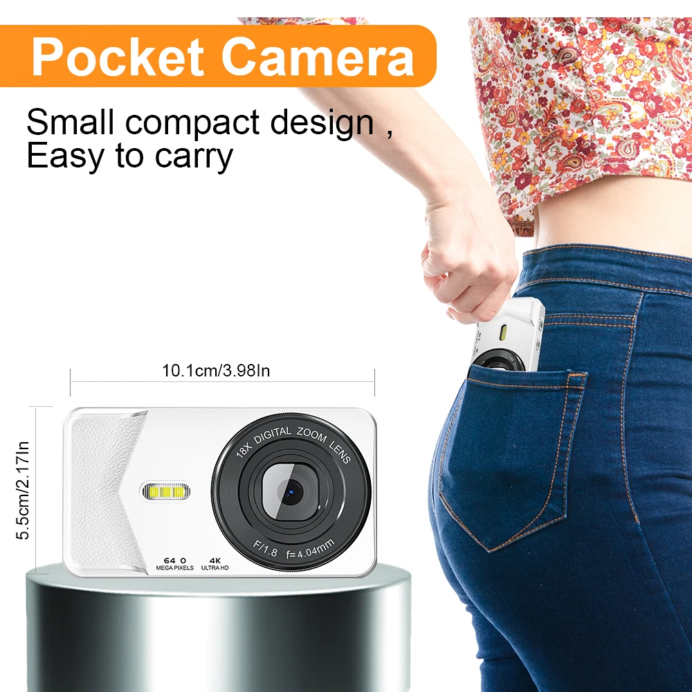 Cámara digital 4K con enfoque automático Cámara Vlogging HD de 48 MP Videocámara de pantalla grande de 2,8 pulgadas A59 para fotografía de niños y adultos - imagen 2