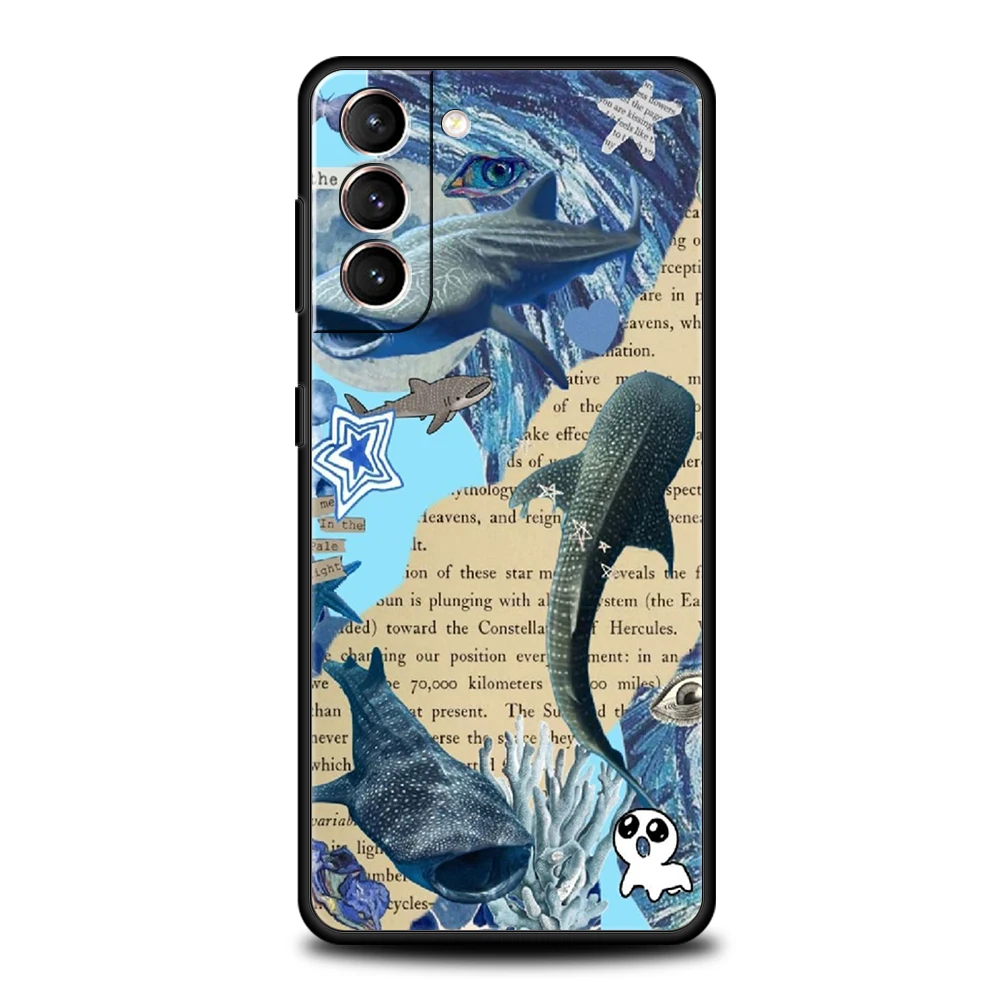 Funda de teléfono con diseño de tiburón y ballena oceánica para Samsung Galaxy S25 S24 S23 S22 Ultra S20 S21 FE 5G S10 S9 Plus S10E, funda suave de TPU - imagen 4