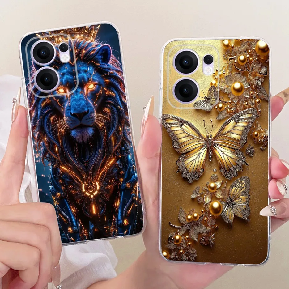 Para Oppo Reno 13F 4G funda CPH2701 funda pintada de mariposa de lujo funda de teléfono delgada suave para Oppo Reno13 F Reno 13 FS Reno13F Shell - imagen 2