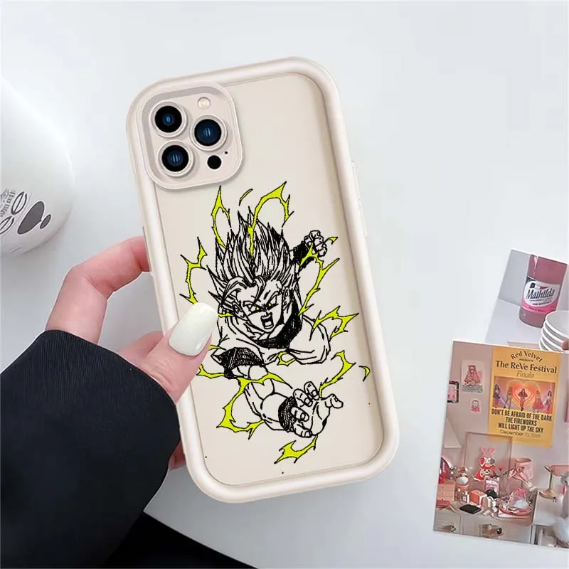 D-Dragon Ball Son Goku Fun Anime para Apple iPhone 17 16 15 14 13 12 11 Plus Pro Max Eye Ladder funda de teléfono - imagen 4