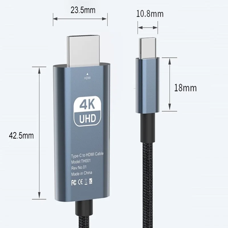 Cable adaptador Compatible con HDMI tipo C a 4K 30Hz, pantalla de Monitor de teléfono, Cable adaptador HDTV, vídeo de ordenador, Cable HDMI de la misma pantalla - imagen 4