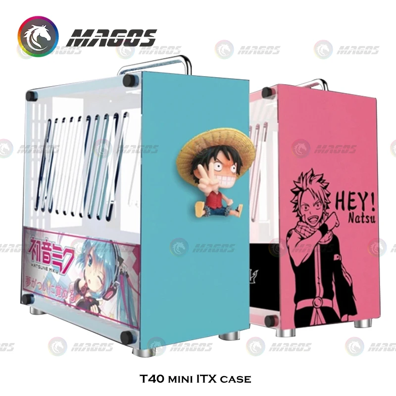 Minicaja ITX para ordenador, carcasa compatible con SFX/SFX-L, PSU, PC, refrigeración por agua, armario para videojuegos, chasis DIY, colorido de dibujos animados - imagen 2