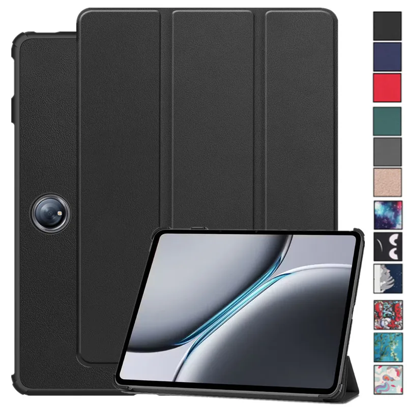 Funda de cuero PU con soporte plegable delgado para OnePlus Pad 2 12,1 pulgadas 2024 Funda trasera de plástico duro Funda Coque Capa