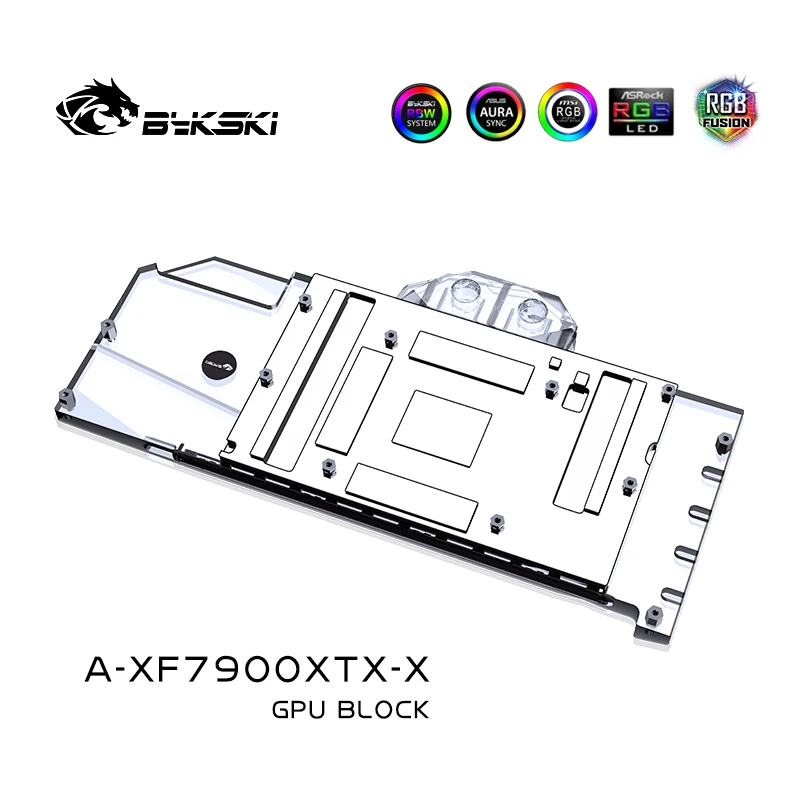 Bykski-bloque de agua 7900XT para AMD Radeon RX 7900XTX GPU, enfriador de agua, 5V, 12V, RGB, MB, A-XF7900XTX-X de sincronización - imagen 3