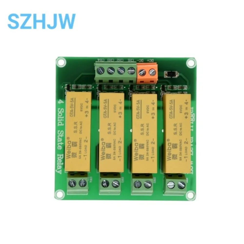 Módulo de relé de estado sólido de 1/2/4/8 Canal 5V/12V/24V entrada salida de CA 5A disparador de bajo nivel para la automatización Arduino PLC - imagen 5