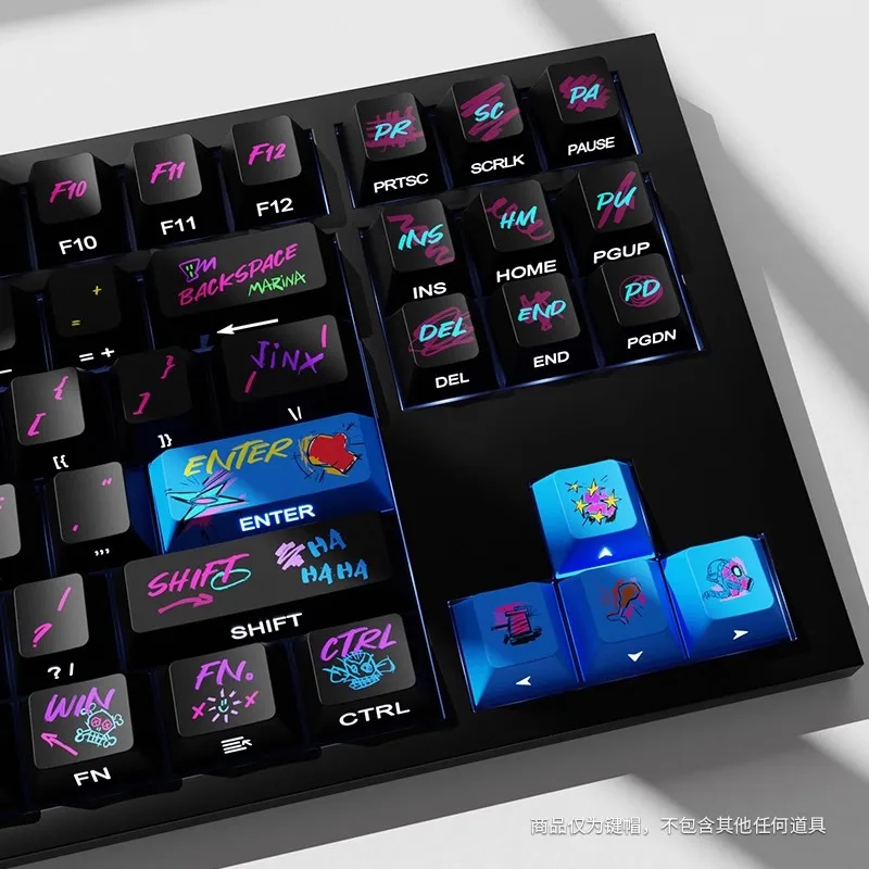 Teclas Jinx con tema Arcano, tapa de teclado personalizada de Anime, tapa de tecla PBT Cherry Artiosan para teclado mecánico, accesorios para juegos - imagen 3