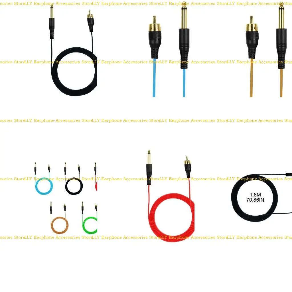 462e 1.8m color RCA Machine Hook Line Pen RCA 6.35 mm Conector mono OD2.2 Material tipeo suave