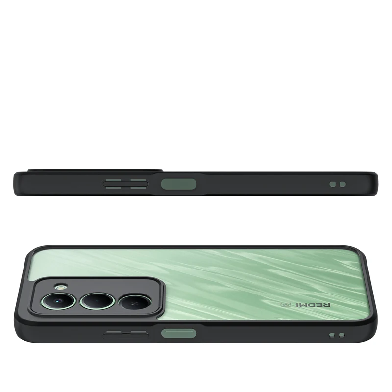 Funda de teléfono hueca con borde negro para Xiaomi Redmi 15 5G Funda Global para Redmi 15 5G Global transparente чехол Funda trasera - imagen 5