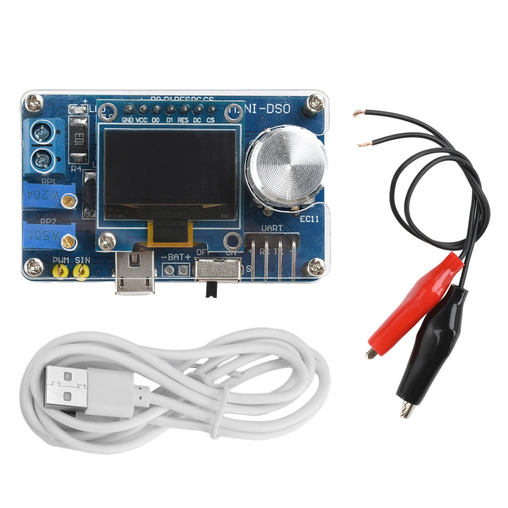Kit de osciloscopio MIN-DOS, pantalla LCD de 0,96 ", Kits electrónicos de bricolaje, microcontrolador STC PWM y generador de señal FM de onda sinusoidal pura - imagen 4