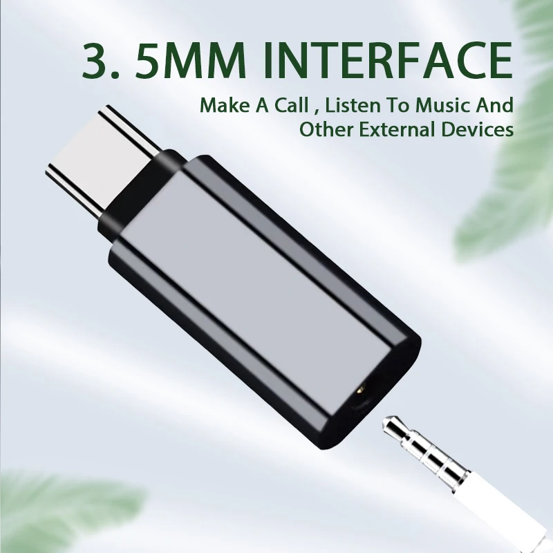 Adaptador tipo C macho tipo C a hembra de 3,5mm para Macbook, Xiaomi, Huawei honor, adaptador de auriculares con cable de 3,55mm, compatible con OTG