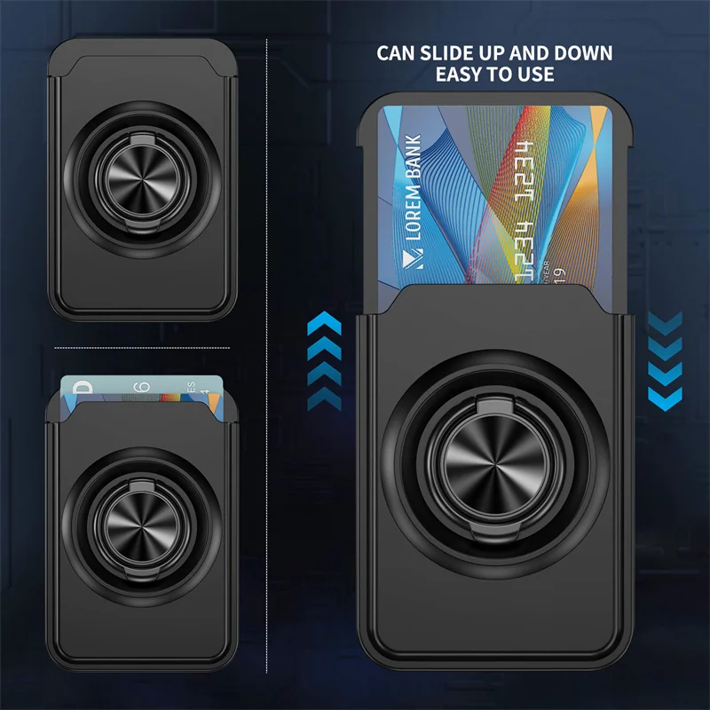 Magnético Para Anillo Magsafe 360 °   Cartera con soporte para iPhone 16 15 14 13 12 Pro Max para Samsung S24 S23 S22 Ultra funda para tarjetero