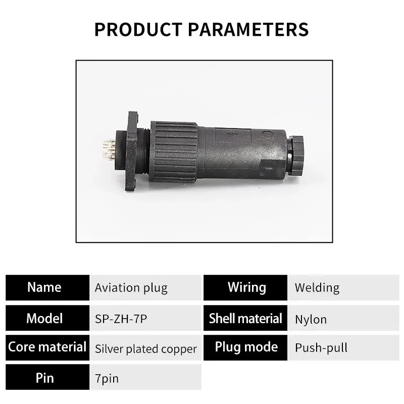 Conector de clavija de aviación SP-ZH-7P, válvula proporcional de soldadura de Metal de 7 pines y 4 pines, conector de clavija de válvula hidráulica Scoket con línea - imagen 3
